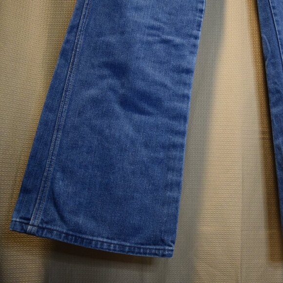 1970s MAVERICK Vintage Mens Jeans 32x 36 Disco Wide Leg Flare Denim EXCELLENT - Picture 4 of 15